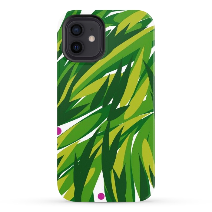 iPhone 12 StrongFit Green Palms by Josie