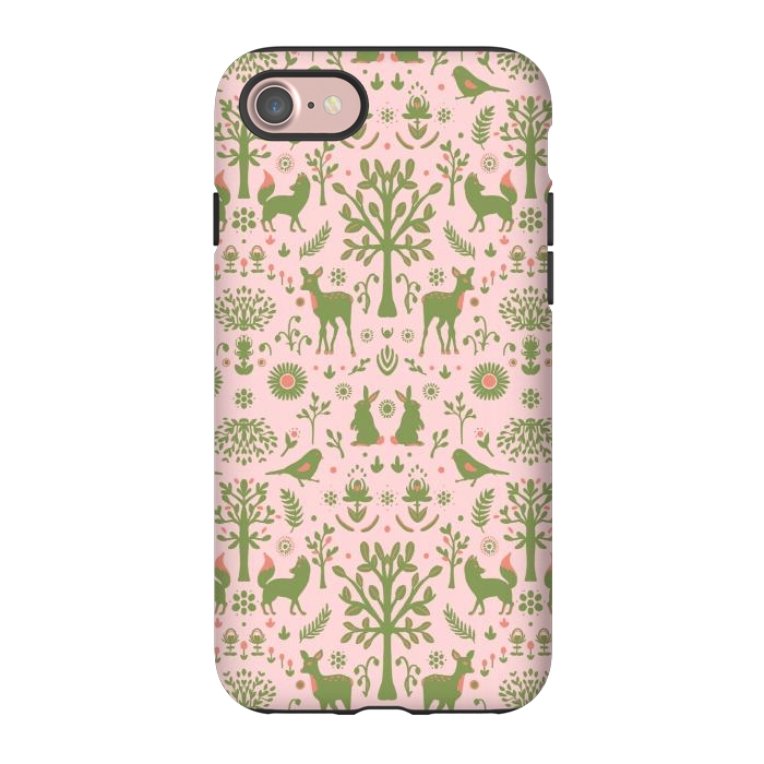 iPhone 7 StrongFit Folk Art Forest Day by ECMazur 