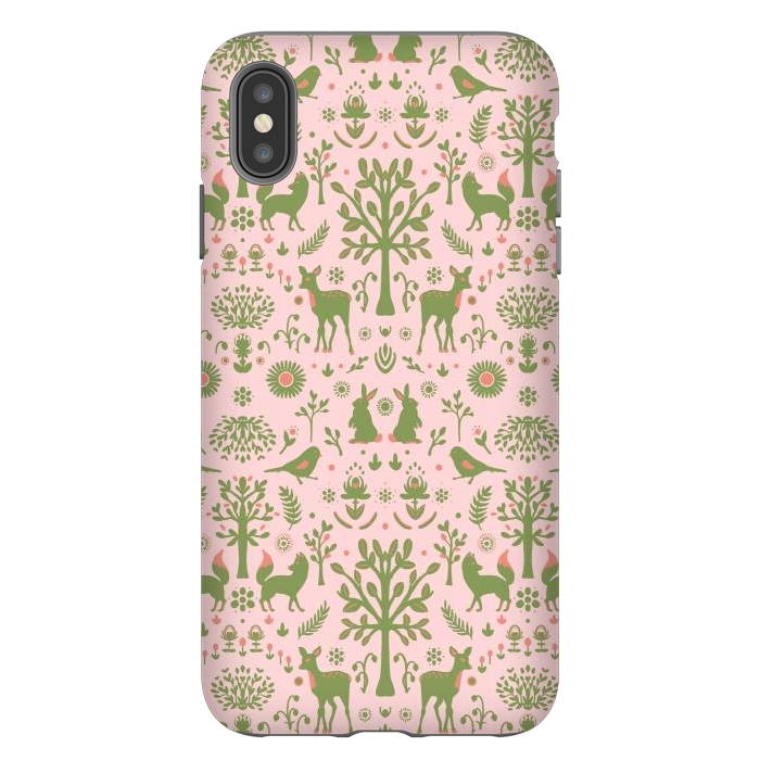 iPhone Xs Max StrongFit Folk Art Forest Day by ECMazur 