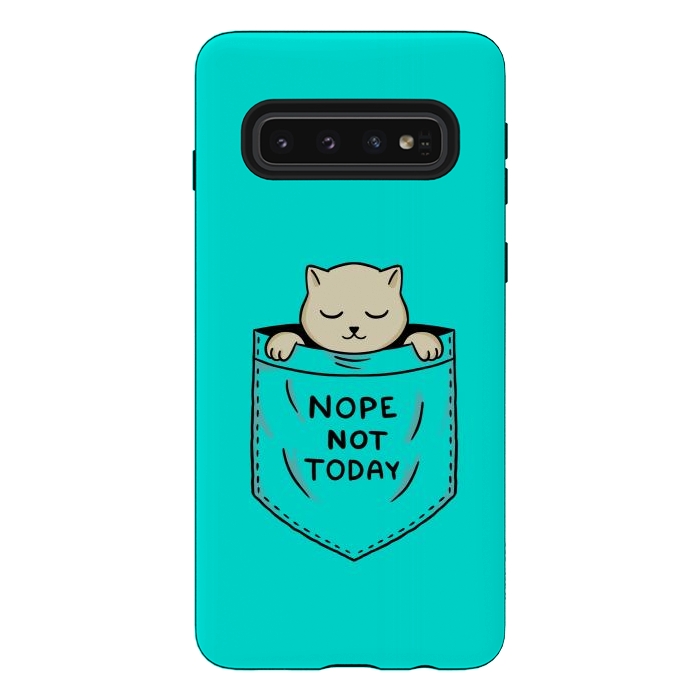 Galaxy S10 StrongFit Cat Pocket by Coffee Man