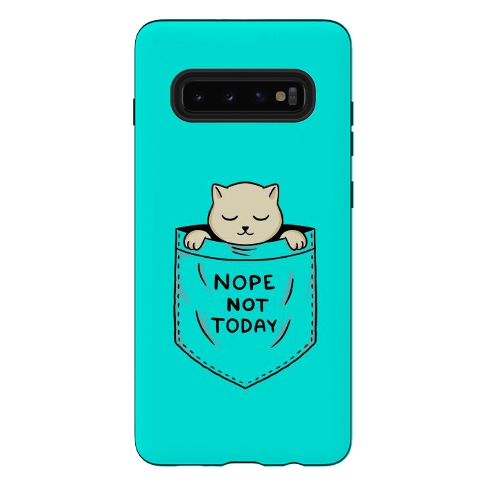 Galaxy S10 plus StrongFit Cat Pocket by Coffee Man