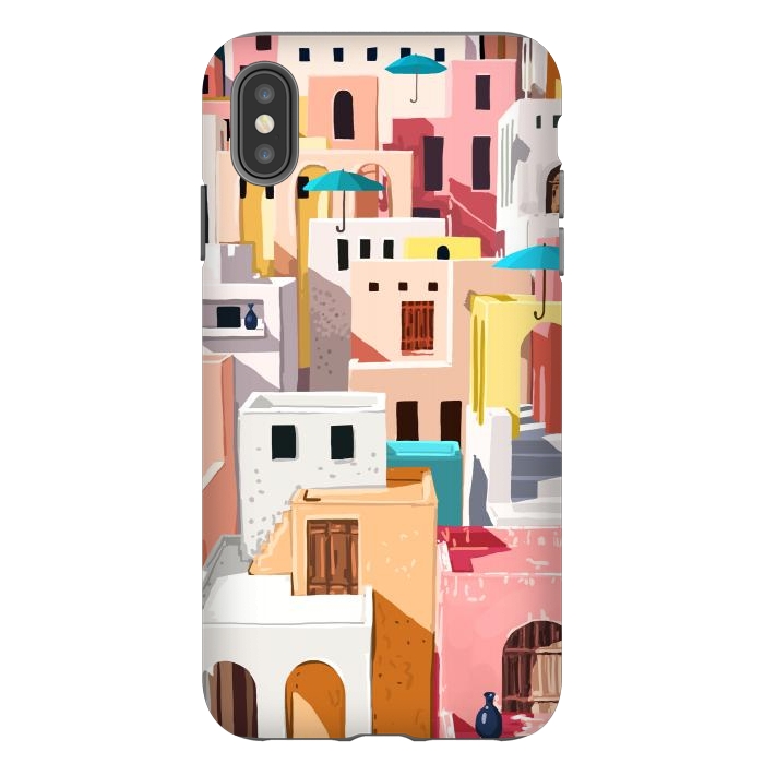 iPhone Xs Max StrongFit Pastel Cityscape by Uma Prabhakar Gokhale