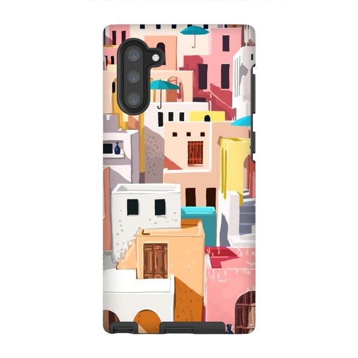 Galaxy Note 10 StrongFit Pastel Cityscape by Uma Prabhakar Gokhale