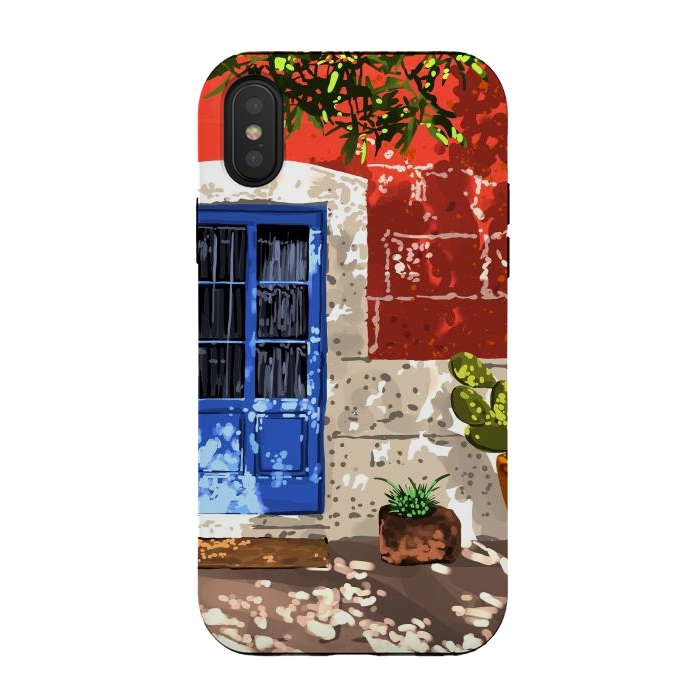 iPhone Xs / X StrongFit Intentful Living | Summer Architecture Travel Positivity | Optimism Good Vibes Bohemian House Door by Uma Prabhakar Gokhale