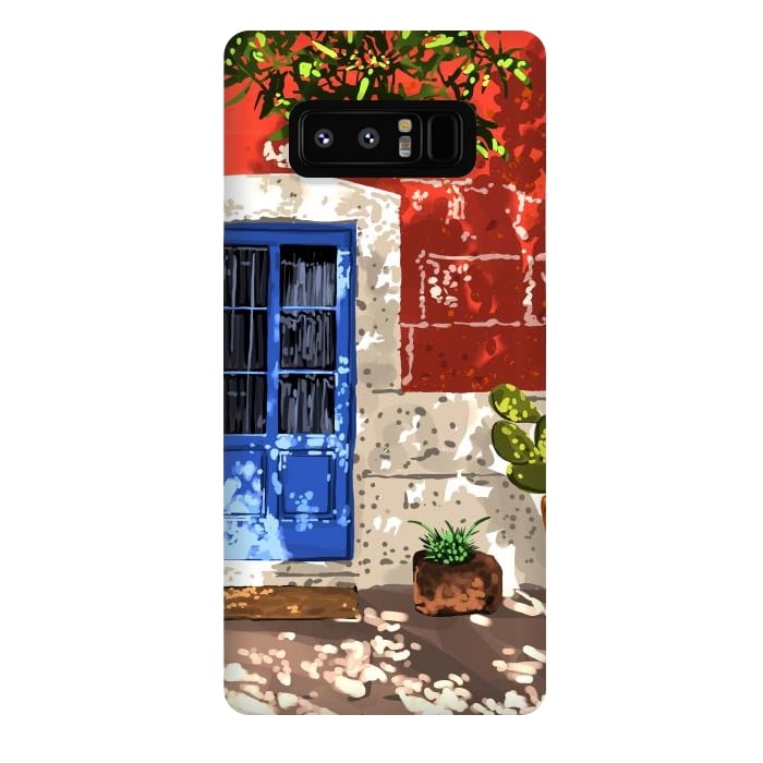 Galaxy Note 8 StrongFit Intentful Living | Summer Architecture Travel Positivity | Optimism Good Vibes Bohemian House Door by Uma Prabhakar Gokhale