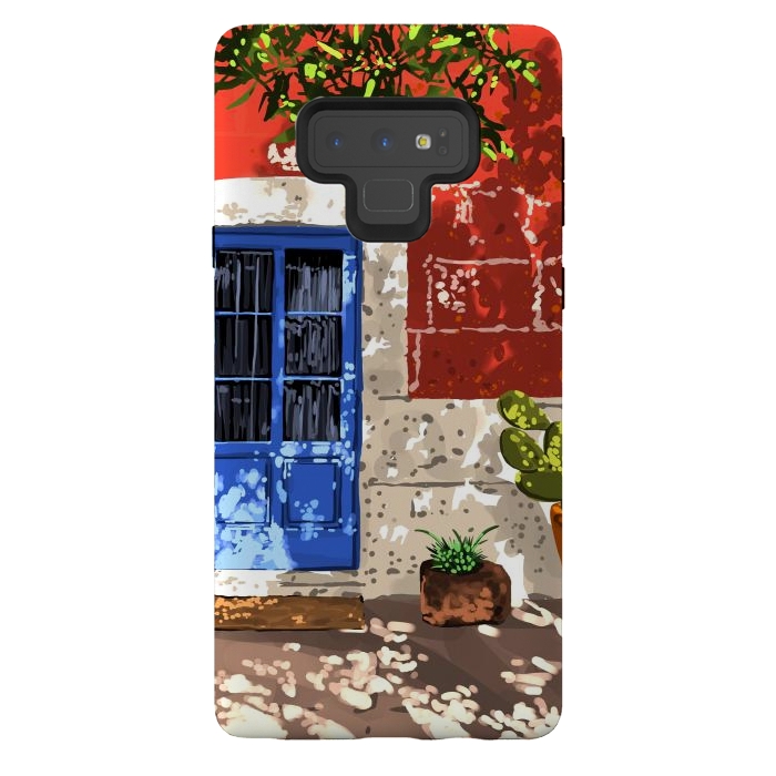 Galaxy Note 9 StrongFit Intentful Living | Summer Architecture Travel Positivity | Optimism Good Vibes Bohemian House Door by Uma Prabhakar Gokhale