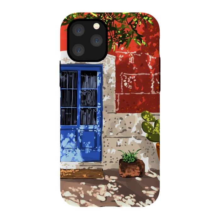 iPhone 11 Pro StrongFit Intentful Living | Summer Architecture Travel Positivity | Optimism Good Vibes Bohemian House Door by Uma Prabhakar Gokhale