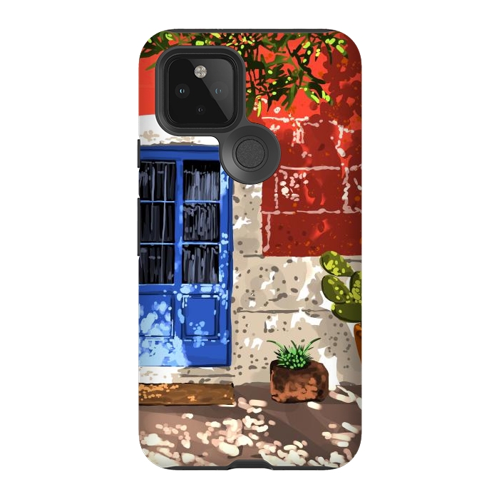 Pixel 5 StrongFit Intentful Living | Summer Architecture Travel Positivity | Optimism Good Vibes Bohemian House Door by Uma Prabhakar Gokhale