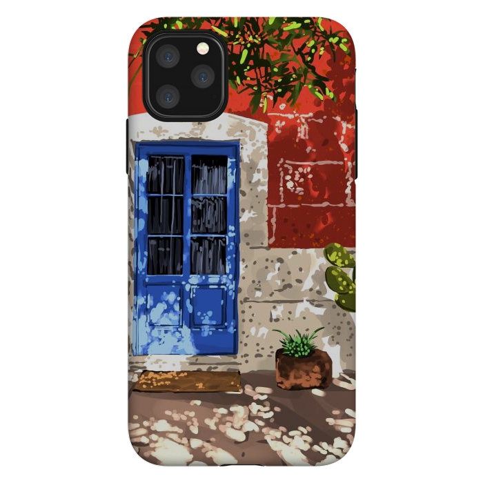 iPhone 11 Pro Max StrongFit Intentful Living | Summer Architecture Travel Positivity | Optimism Good Vibes Bohemian House Door by Uma Prabhakar Gokhale