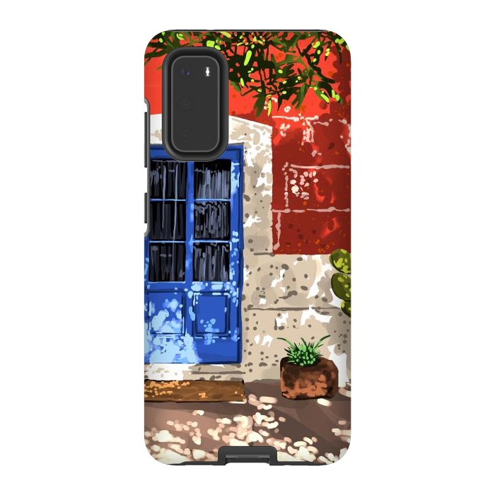 Galaxy S20 StrongFit Intentful Living | Summer Architecture Travel Positivity | Optimism Good Vibes Bohemian House Door by Uma Prabhakar Gokhale