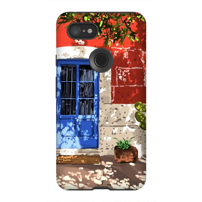Pixel 3XL StrongFit Intentful Living | Summer Architecture Travel Positivity | Optimism Good Vibes Bohemian House Door by Uma Prabhakar Gokhale