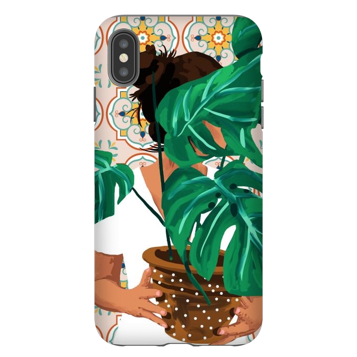 iPhone Xs Max StrongFit Plant Lady & The Urban Junglow | Blush Botanical Home Décor | House Plants Bohemian Woman Bedroom by Uma Prabhakar Gokhale
