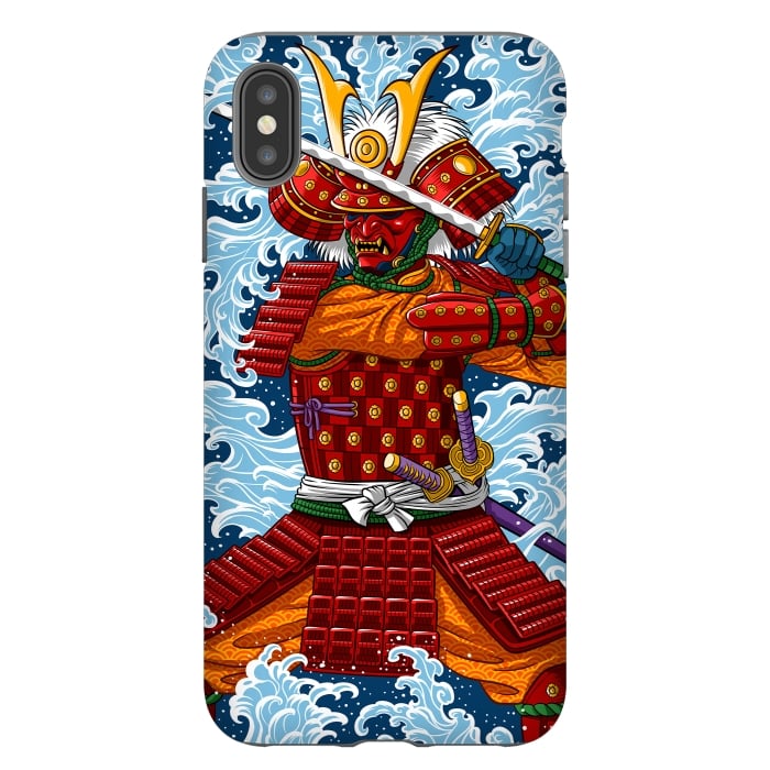 iPhone Xs Max StrongFit Samurai battling under the Tsunami by Alberto