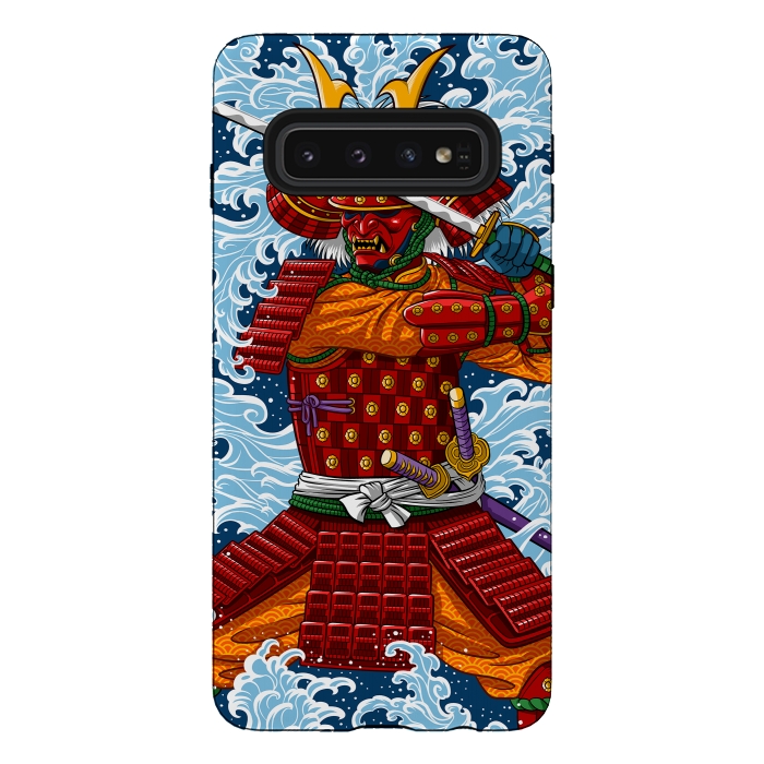 Galaxy S10 StrongFit Samurai battling under the Tsunami by Alberto