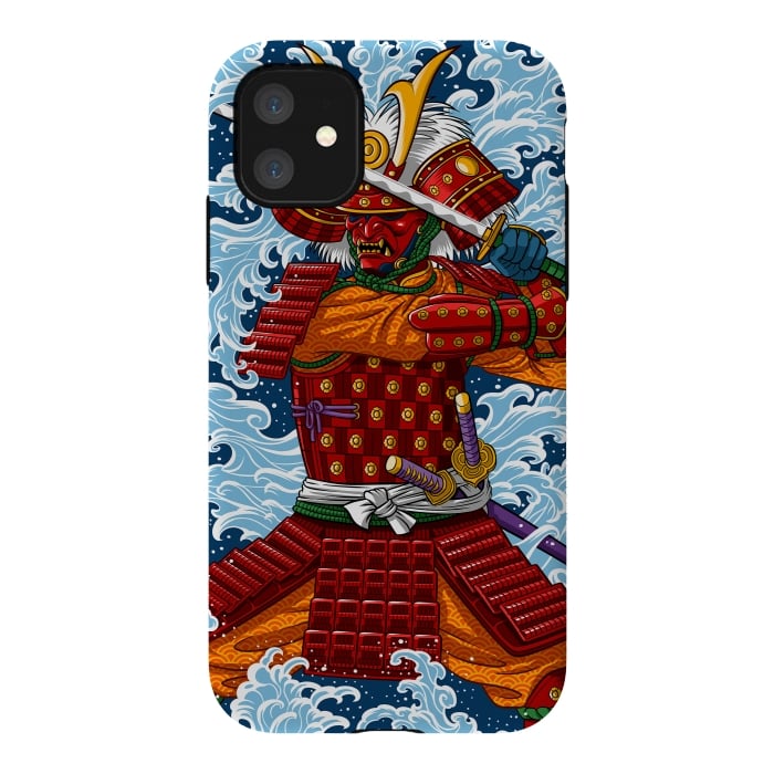 iPhone 11 StrongFit Samurai battling under the Tsunami by Alberto