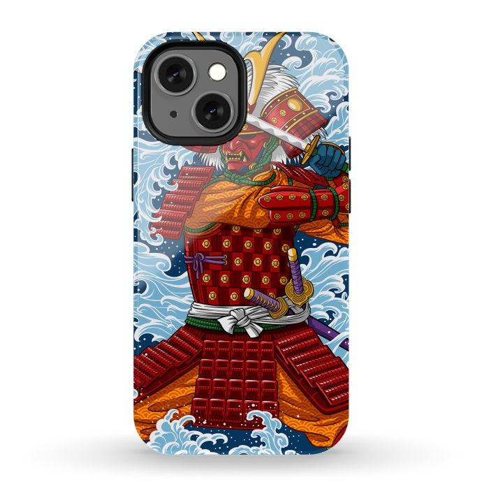 iPhone 12 mini StrongFit Samurai battling under the Tsunami by Alberto