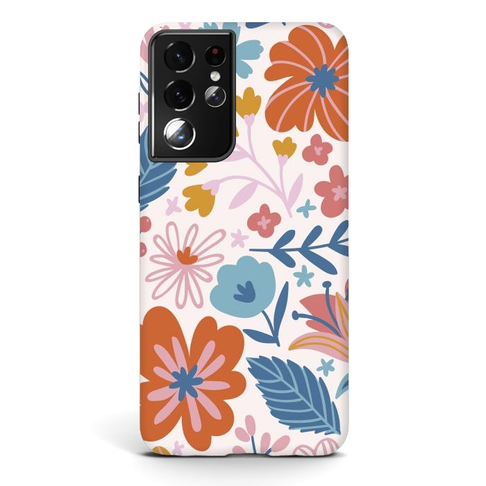 Galaxy S21 ultra StrongFit Floral Pattern XI by ArtsCase