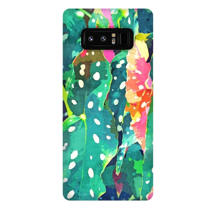 Galaxy Note 8 StrongFit Polka Dots Tropical Plant by Uma Prabhakar Gokhale