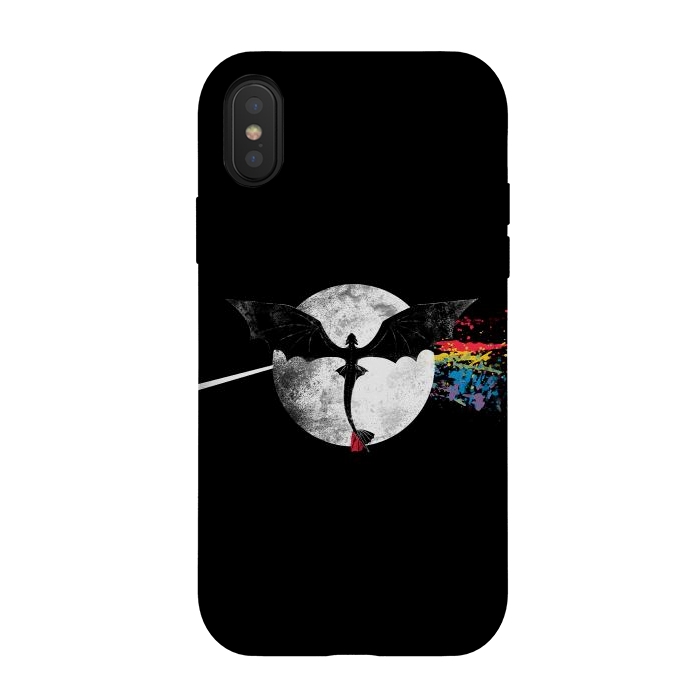 iPhone Xs / X StrongFit Dragon Side of the Moon Cute Funny Gift by eduely