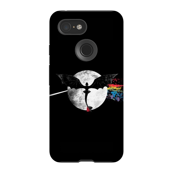 Pixel 3 StrongFit Dragon Side of the Moon Cute Funny Gift by eduely
