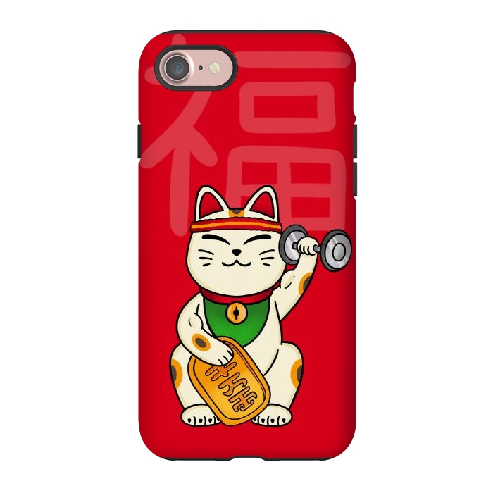 iPhone 7 StrongFit Cat lucky gym by Coffee Man