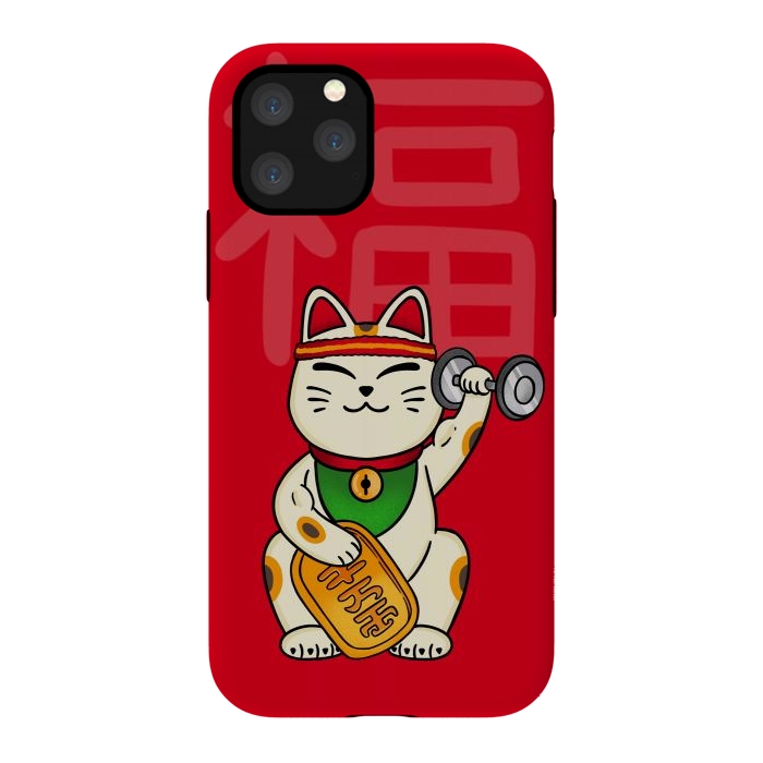 iPhone 11 Pro StrongFit Cat lucky gym by Coffee Man