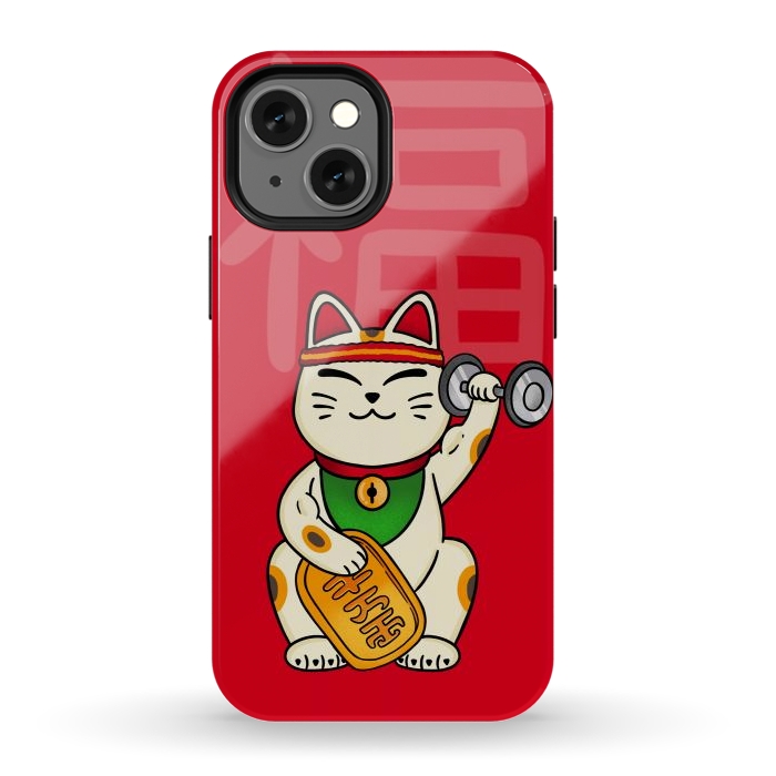 iPhone 12 mini StrongFit Cat lucky gym by Coffee Man