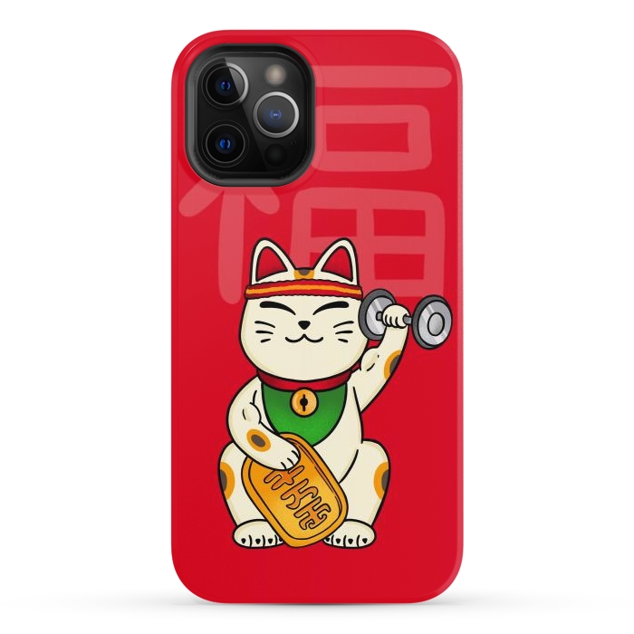 iPhone 12 Pro StrongFit Cat lucky gym by Coffee Man