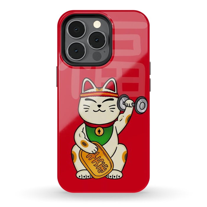 iPhone 13 pro StrongFit Cat lucky gym by Coffee Man