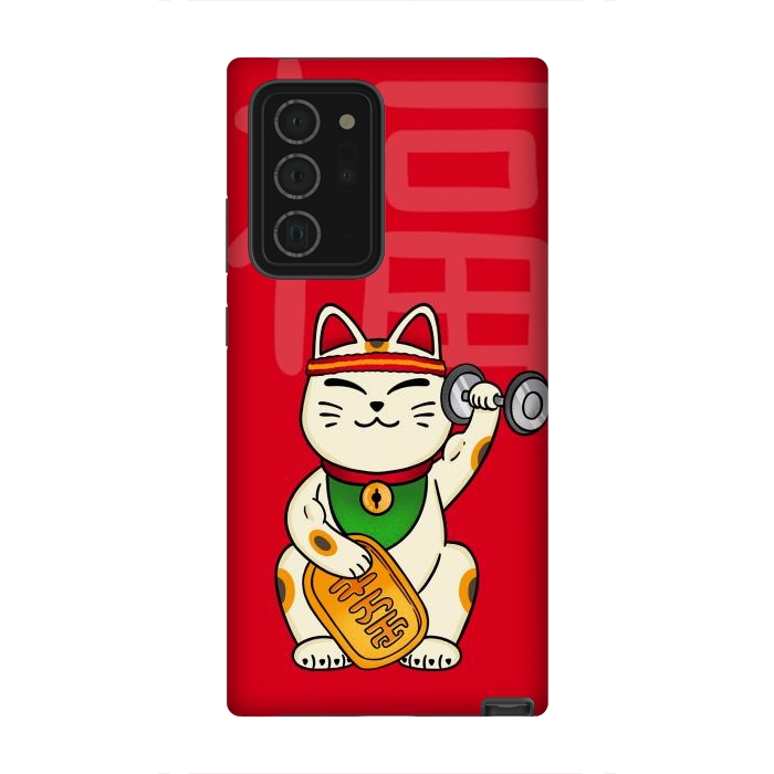 Galaxy Note 20 Ultra StrongFit Cat lucky gym by Coffee Man