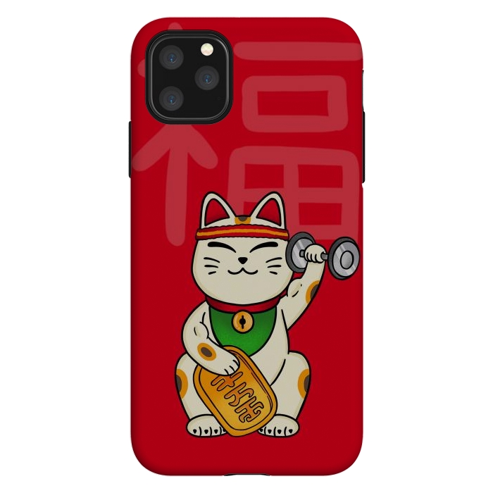 iPhone 11 Pro Max StrongFit Cat lucky gym by Coffee Man