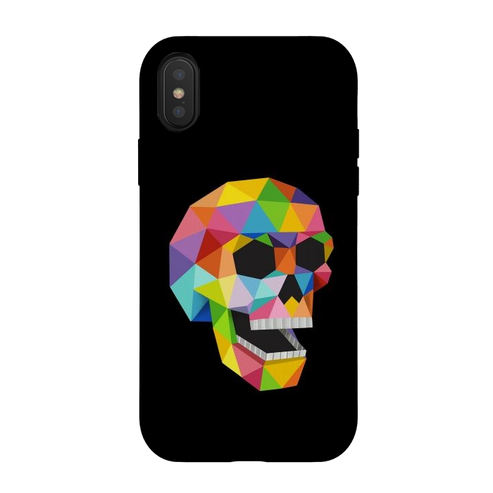 iPhone Xs / X StrongFit Skull Polygons by Coffee Man