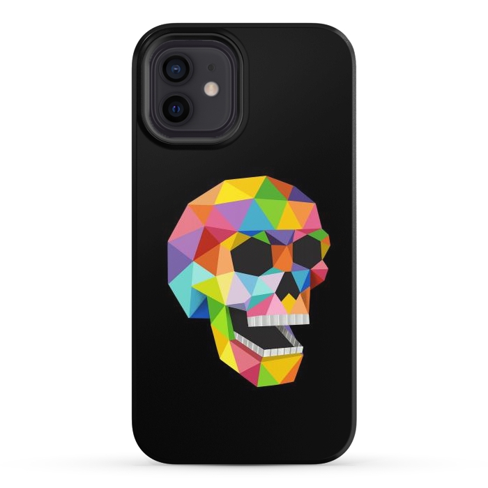 iPhone 12 StrongFit Skull Polygons by Coffee Man