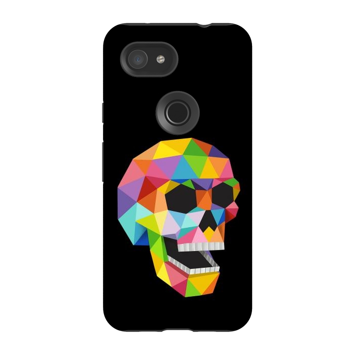 Pixel 3A StrongFit Skull Polygons by Coffee Man