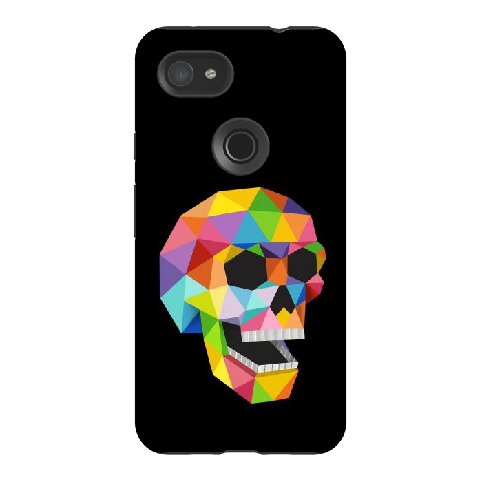 Pixel 3AXL StrongFit Skull Polygons by Coffee Man