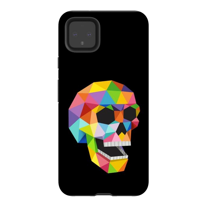 Pixel 4XL StrongFit Skull Polygons by Coffee Man