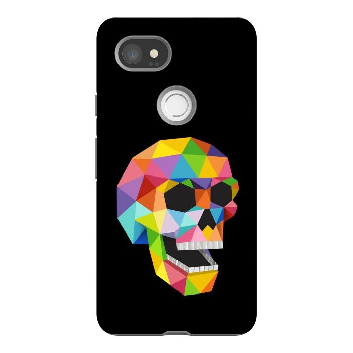 Pixel 2XL StrongFit Skull Polygons by Coffee Man