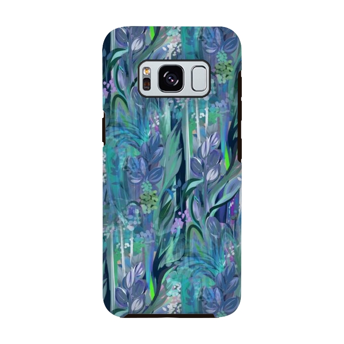 Galaxy S8 StrongFit Blue Leaves  by Josie