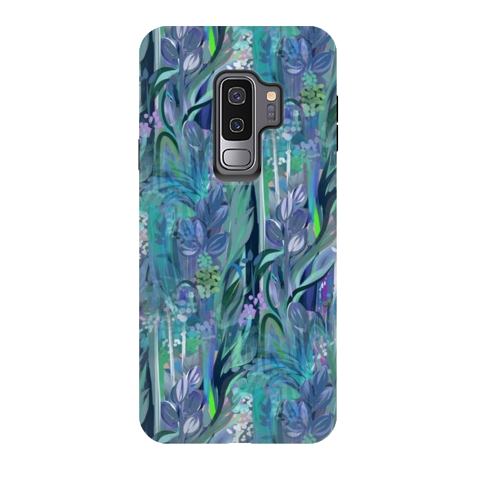 Galaxy S9 plus StrongFit Blue Leaves  by Josie