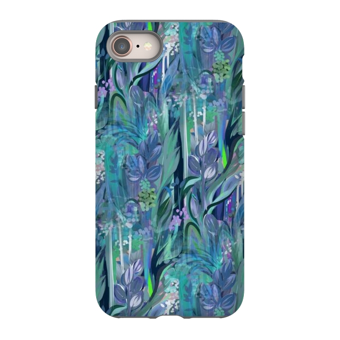 iPhone 8 StrongFit Blue Leaves  by Josie