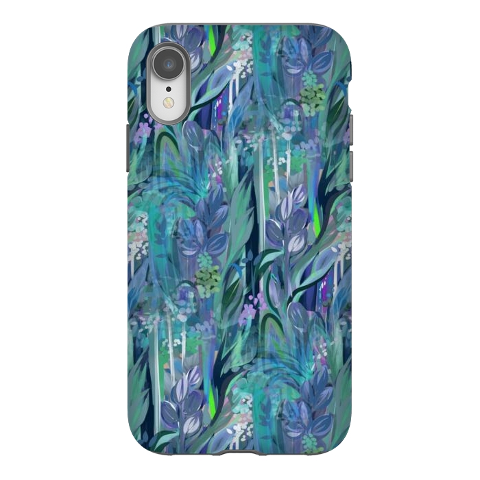 iPhone Xr StrongFit Blue Leaves  by Josie