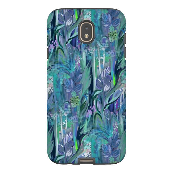 Galaxy J7 StrongFit Blue Leaves  by Josie