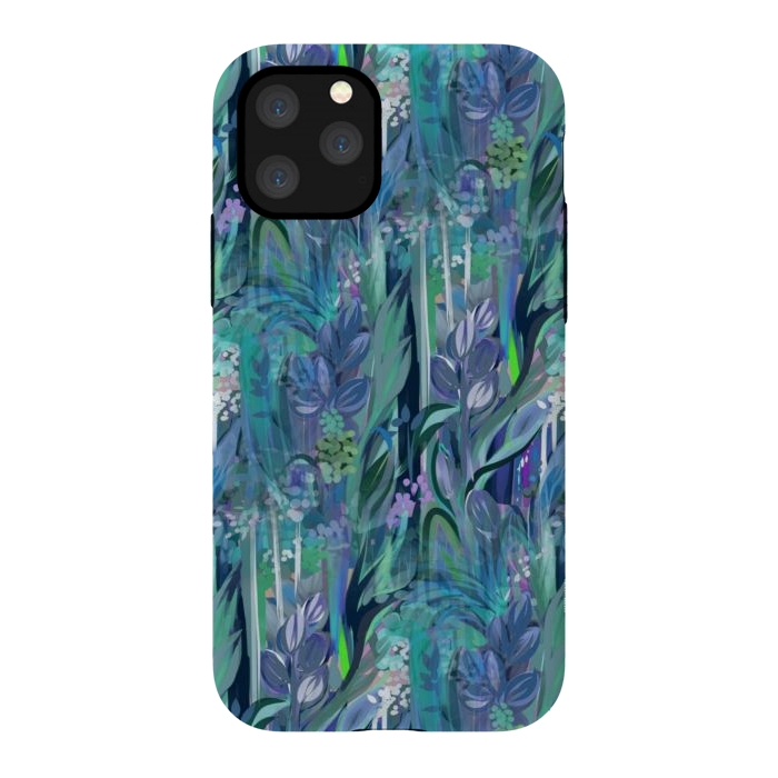 iPhone 11 Pro StrongFit Blue Leaves  by Josie