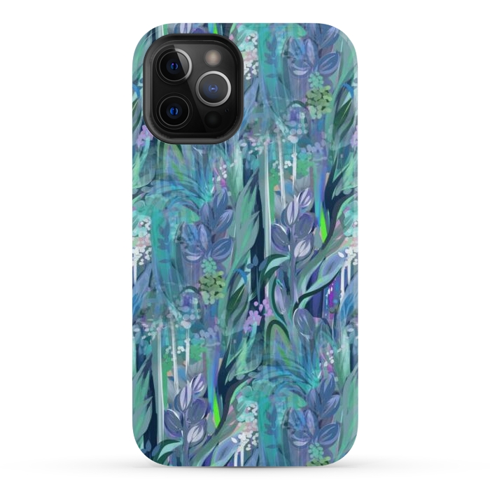 iPhone 12 Pro StrongFit Blue Leaves  by Josie