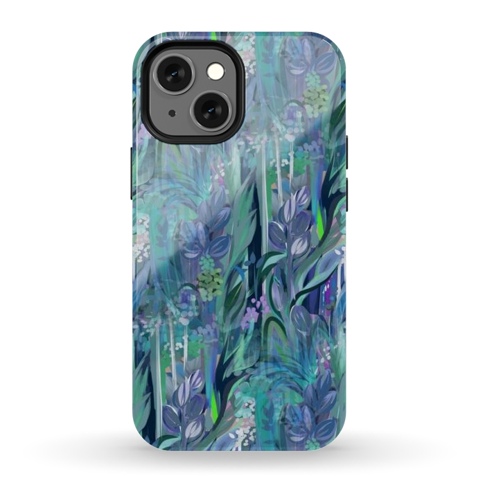 iPhone 13 mini StrongFit Blue Leaves  by Josie