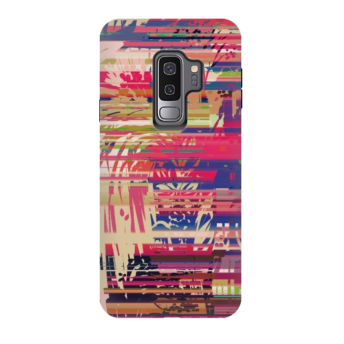 Galaxy S9 plus StrongFit Pink Glitch by Josie