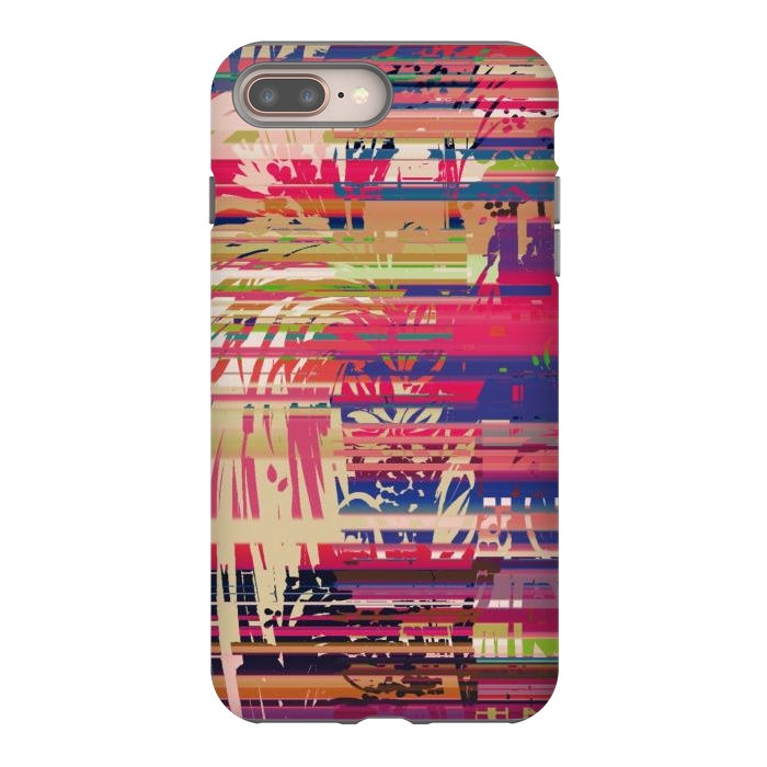 iPhone 8 plus StrongFit Pink Glitch by Josie