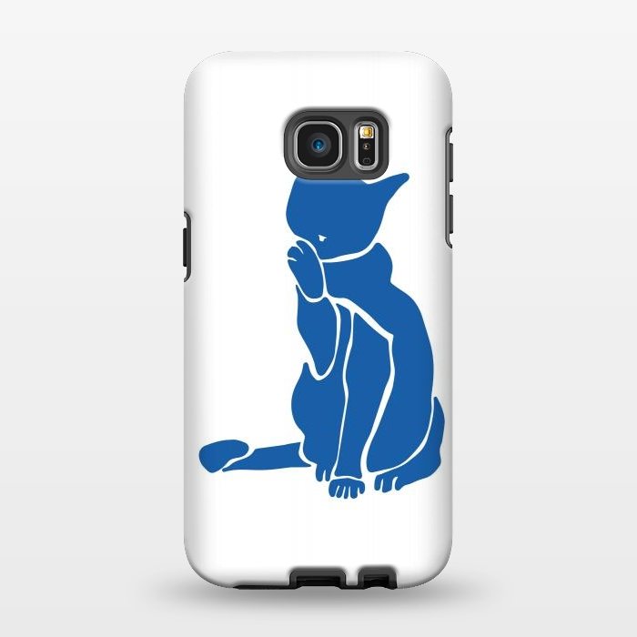 Galaxy S7 EDGE StrongFit Matisse's Cat Var. 1 in Blue by ECMazur 