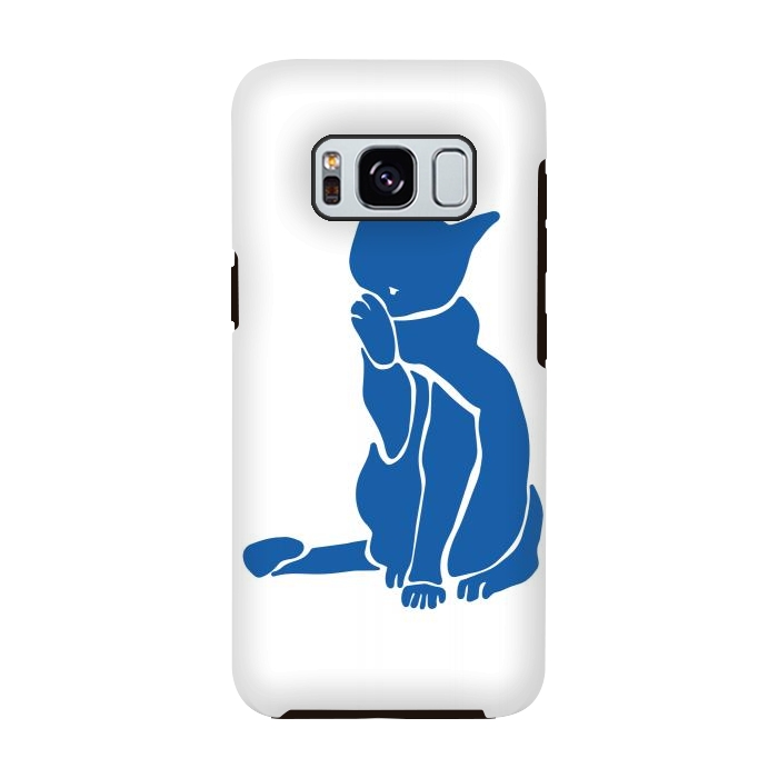 Galaxy S8 StrongFit Matisse's Cat Var. 1 in Blue by ECMazur 