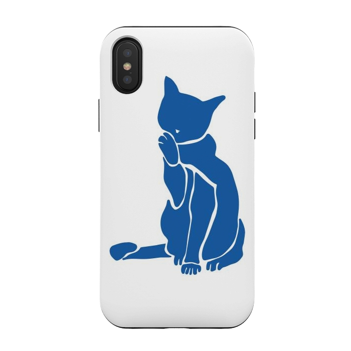 iPhone Xs / X StrongFit Matisse's Cat Var. 1 in Blue by ECMazur 